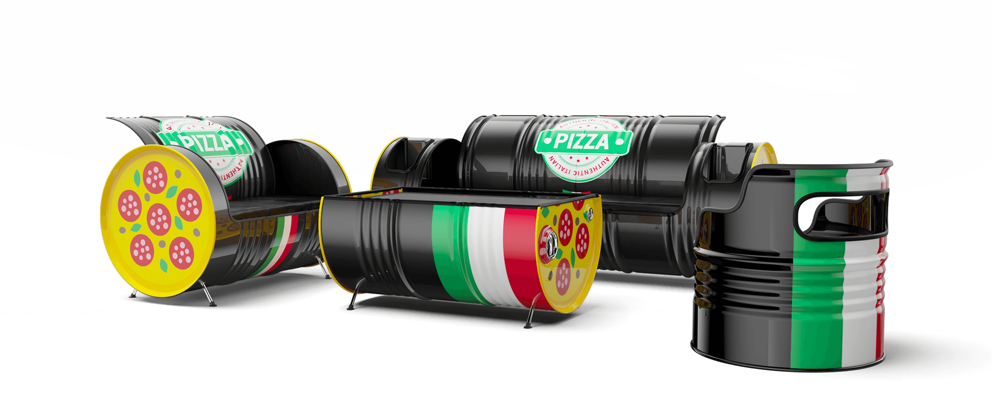 Barrel furnitures - pizza style